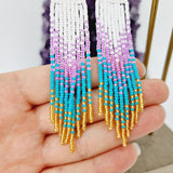 Jeannette (roze/blauw) oorbellen