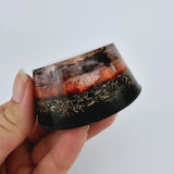 Orgonite tower met Carneool en gedroogde Hibiscus