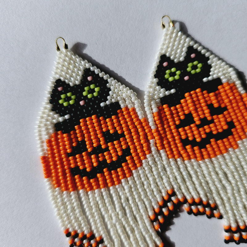Pumpkin Cat oorbellen
