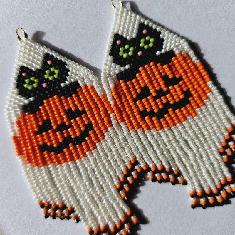 Pumpkin Cat oorbellen