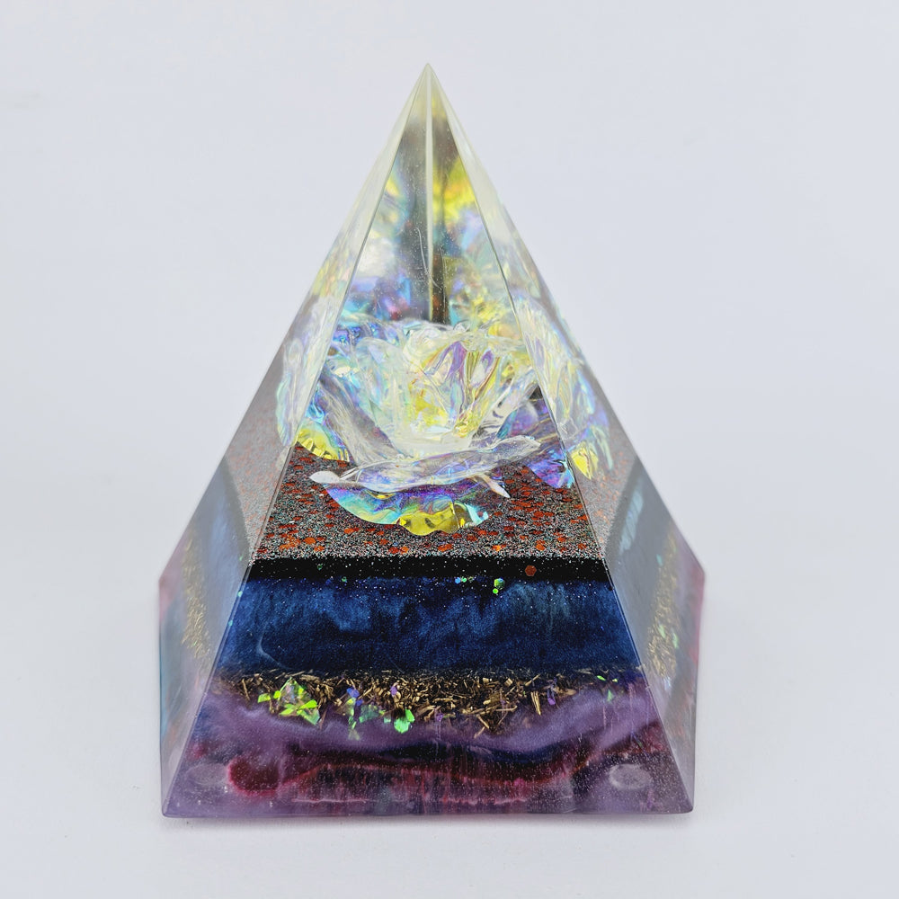 Orgonite Gouden Vijfhoek - Holographic bloem