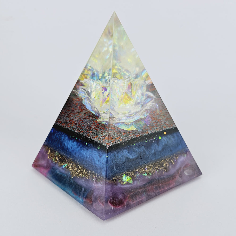 Orgonite Gouden Vijfhoek - Holographic bloem