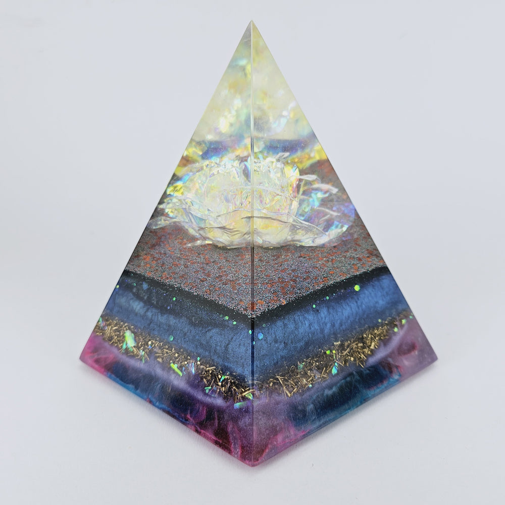 Orgonite Gouden Vijfhoek - Holographic bloem