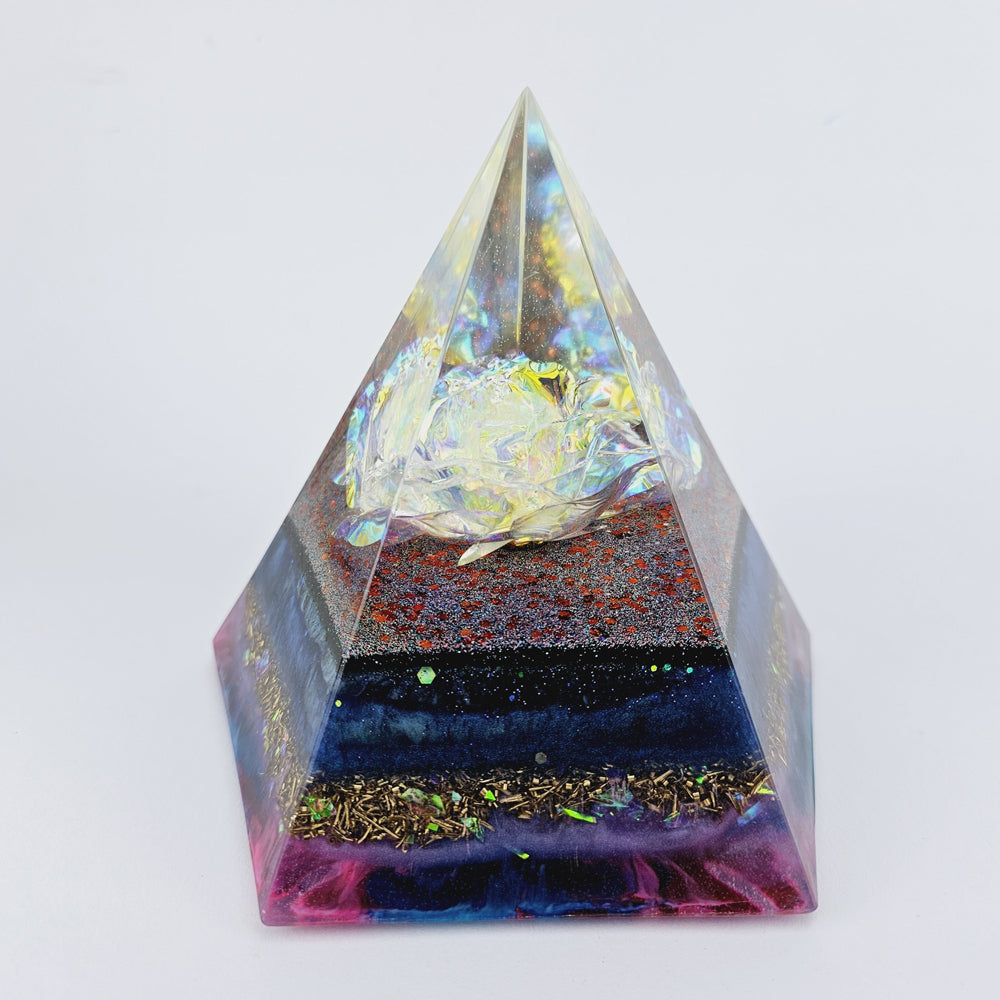 Orgonite Gouden Vijfhoek - Holographic bloem