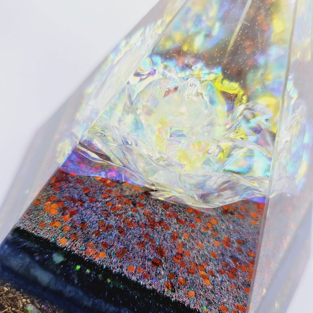 Orgonite Gouden Vijfhoek - Holographic bloem