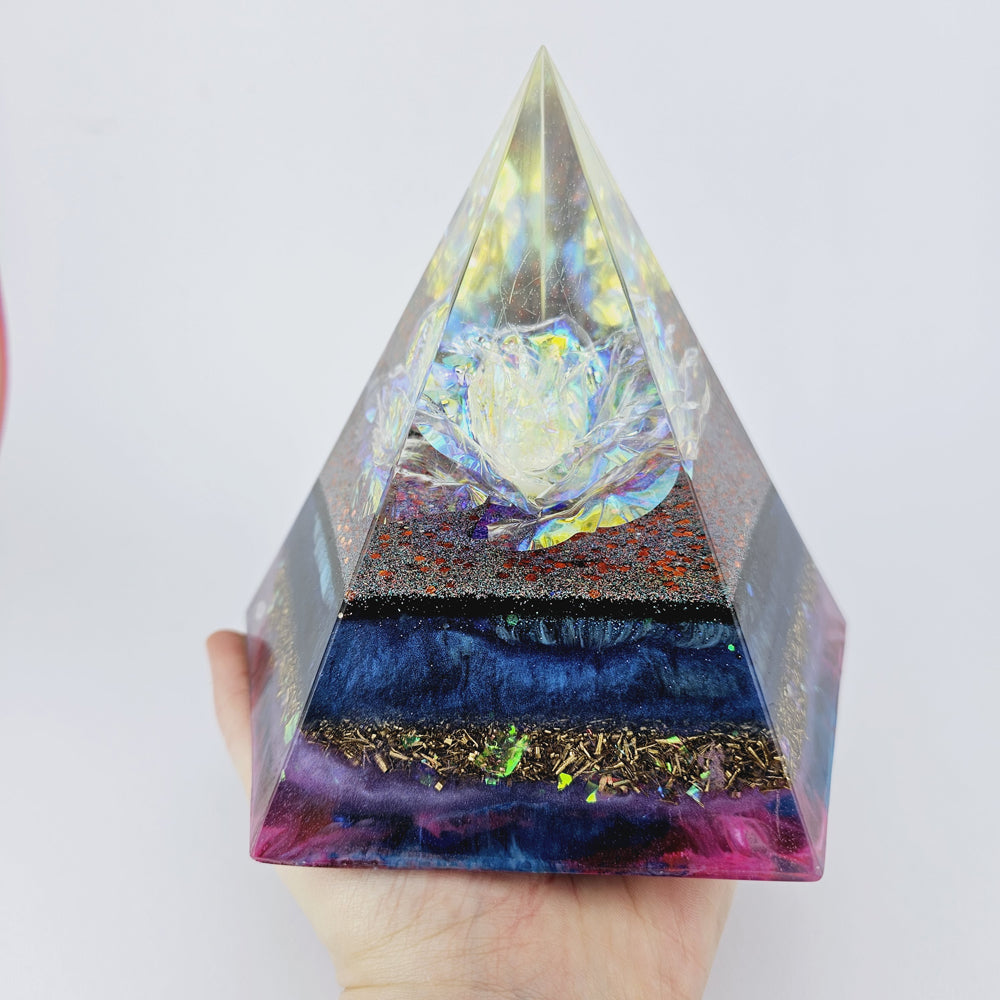 Orgonite Gouden Vijfhoek - Holographic bloem