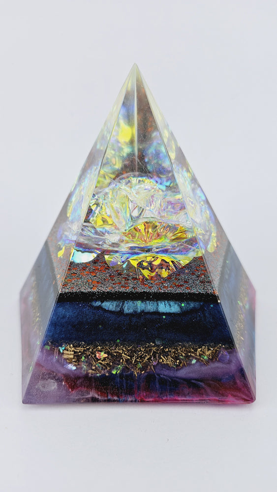 Orgonite Gouden Vijfhoek - Holographic bloem