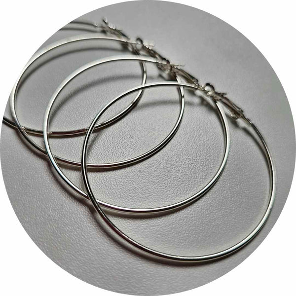 Creolen ringen zilver - 6 cm