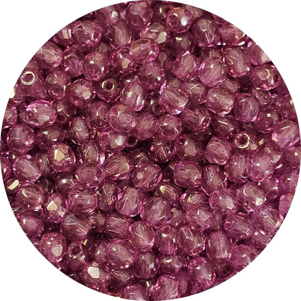 Fire polished facet kralen - Crystal Lila Luster