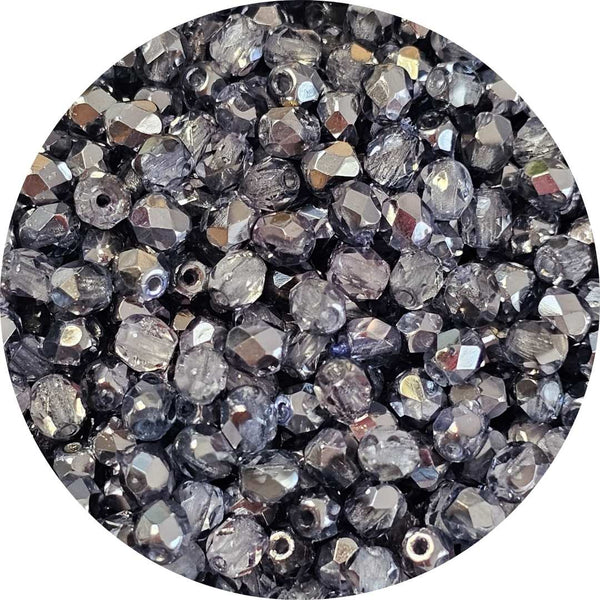 Fire polished facet kralen - Crystal Sky Metallic Ice
