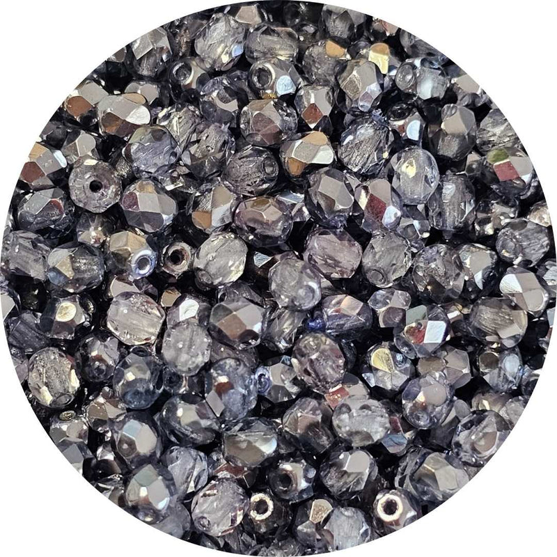 Fire polished facet kralen - Crystal Sky Metallic Ice