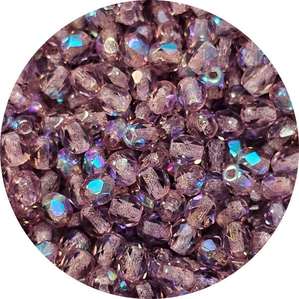 Fire polished facet kralen - Amethyst AB