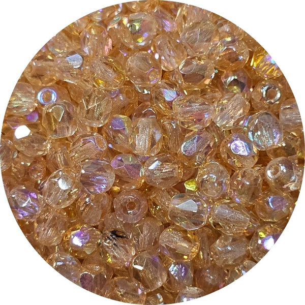 Fire polished facet kralen - Golden rainbow