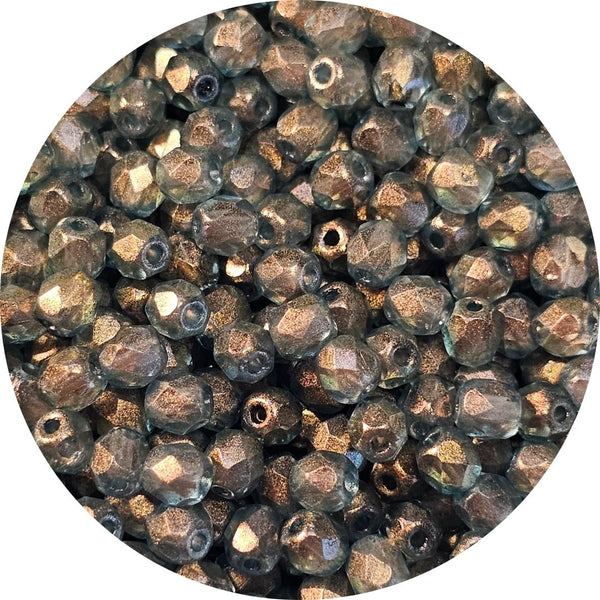 Fire polished facet kralen - Green golden crystal