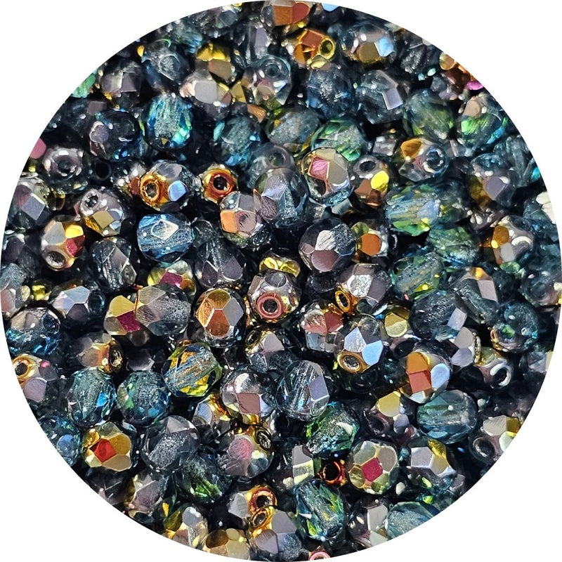 Fire polished facet kralen - Aqua Marea