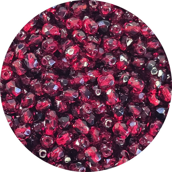 Fire polished facet kralen - Fire Red