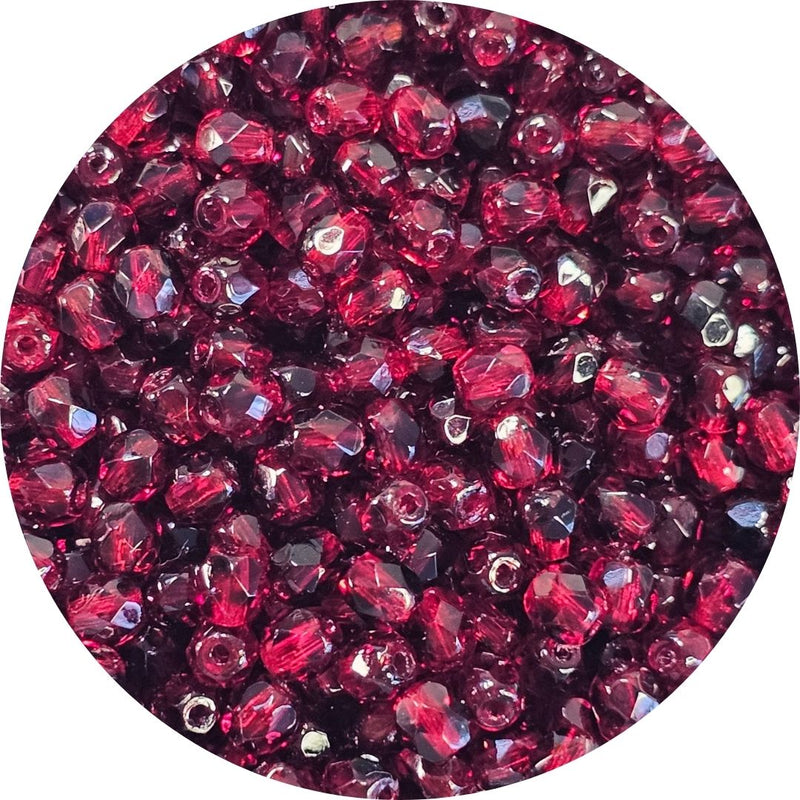 Fire polished facet kralen - Fire Red