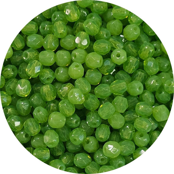Fire polished facet kralen - Apple Green