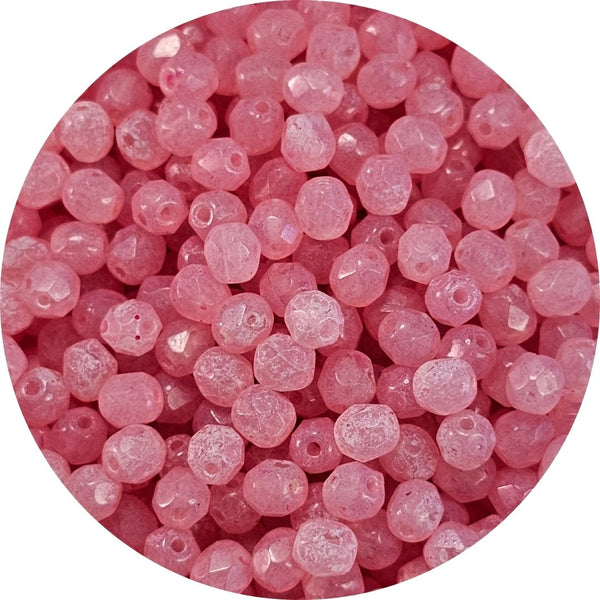 Fire polished facet kralen - Soft Pink