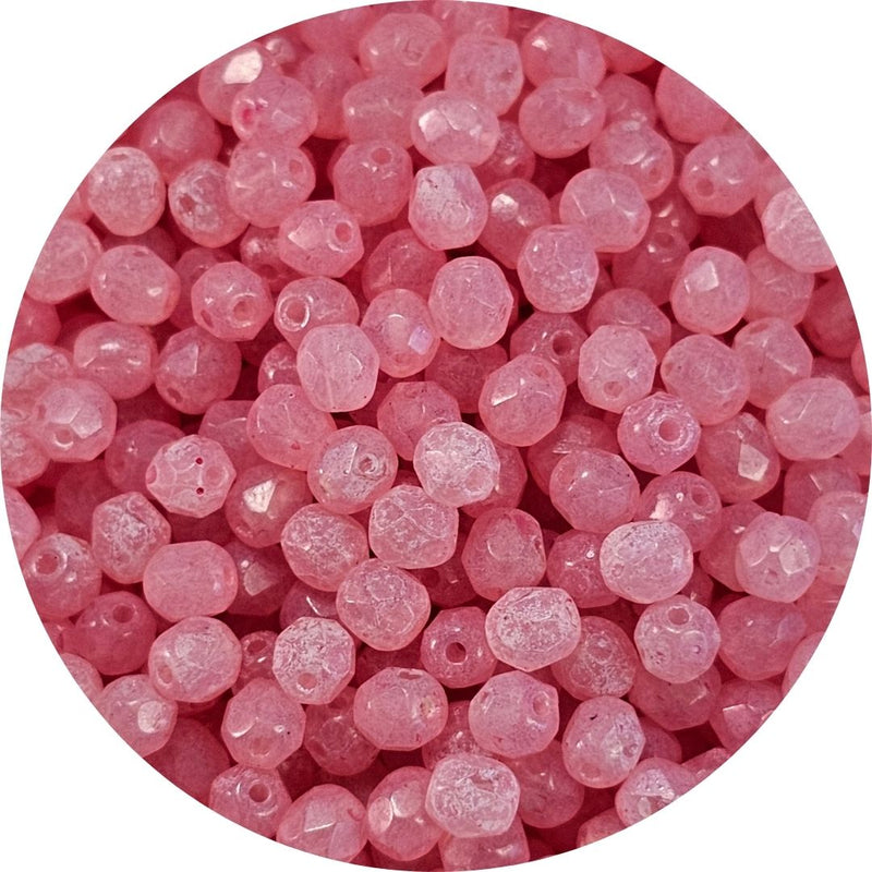 Fire polished facet kralen - Soft Pink
