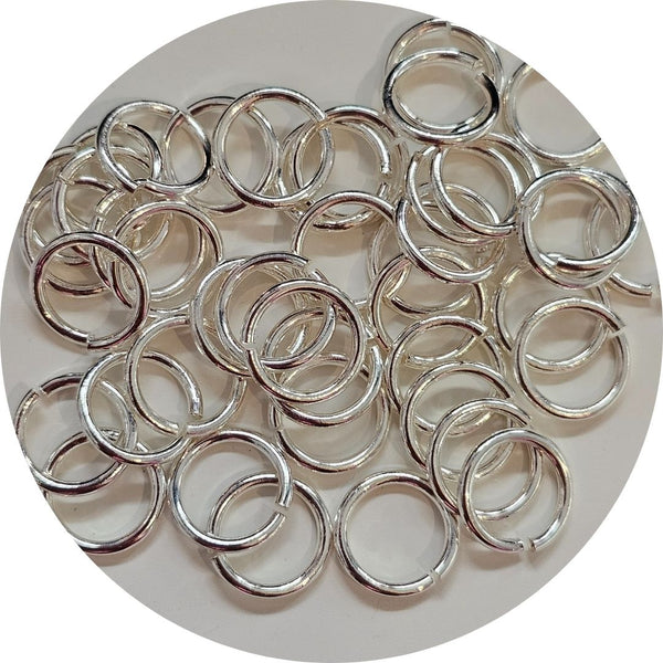 Zilverkleurige open ring 8 mm