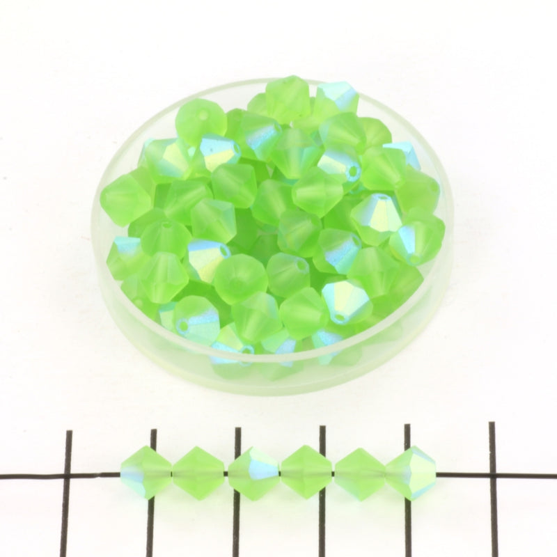 Preciosa bicone 6 mm - Peridot AB matt
